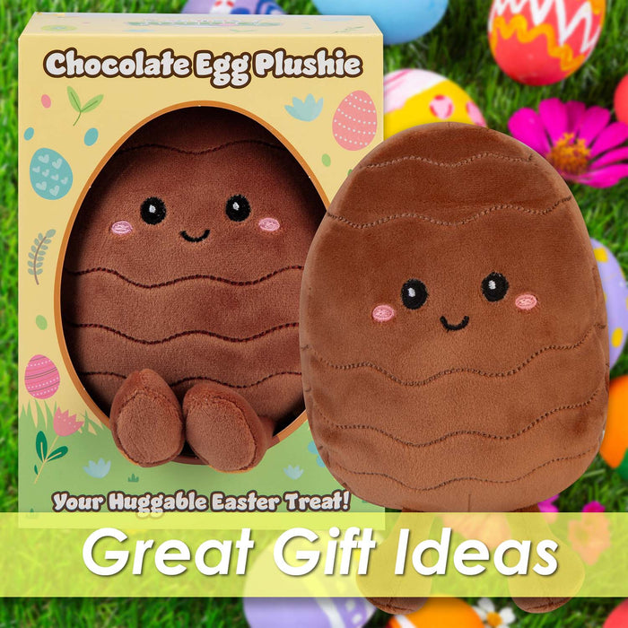 Easter Egg Soft Toy in Gift Box 19cm x 15cm Brown X 1