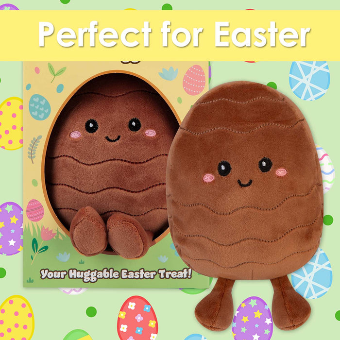 Easter Egg Soft Toy in Gift Box 19cm x 15cm Brown X 1
