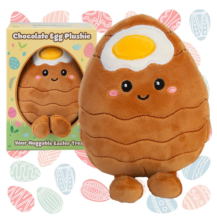 Easter Egg Soft Toy in Gift Box 19cm x 15cm Brown X 1