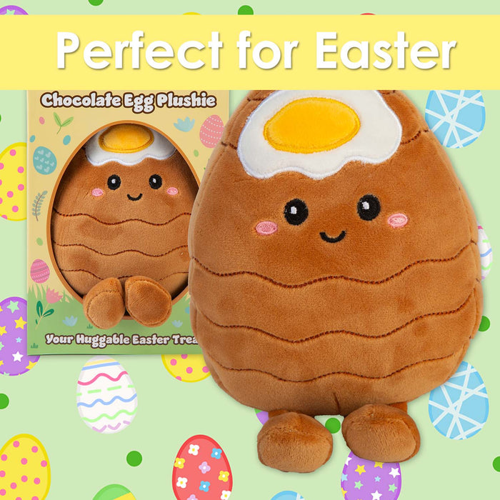 Easter Egg Soft Toy in Gift Box 19cm x 15cm Brown X 1