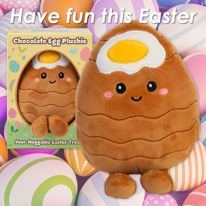Easter Egg Soft Toy in Gift Box 19cm x 15cm Brown X 1