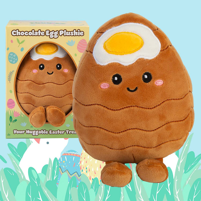 Easter Egg Soft Toy in Gift Box 19cm x 15cm Brown X 1