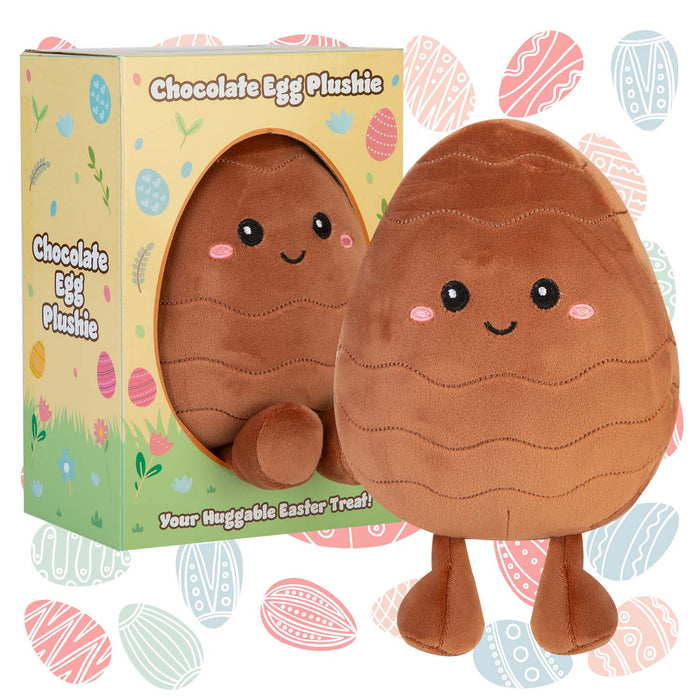 Easter Egg Soft Toy in Gift Box 22cm x 16cm Brown X 1