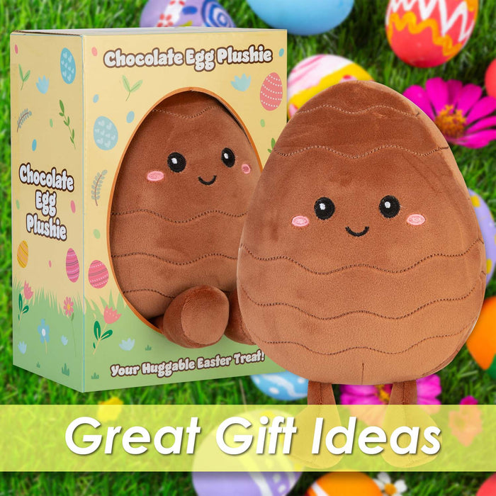 Easter Egg Soft Toy in Gift Box 22cm x 16cm Brown X 1