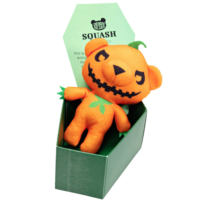 Deddy Bears Squash Soft Toy 15cm with Coffin Plush - Halloween Squash