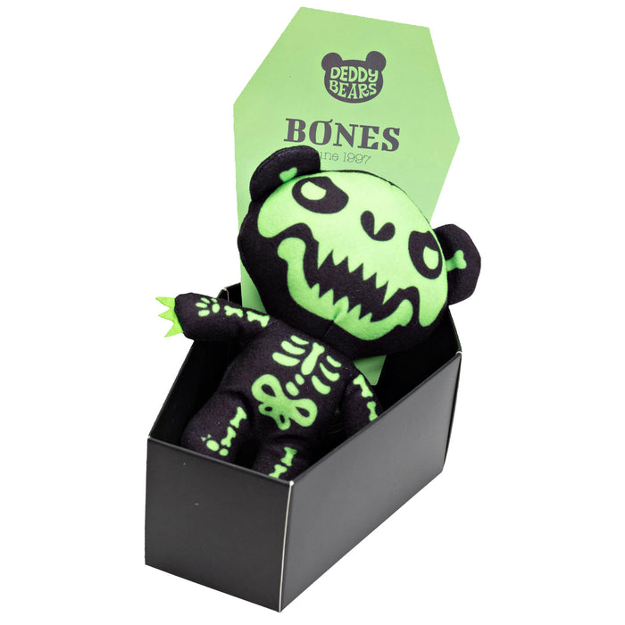 Deddy Bears Bones Soft Toy 15cm with Coffin Plush - Halloween Bones