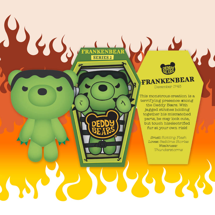 Deddy Bears - Frankenbear Soft Toy with Coffin Plush Plush 15cm Frankenbear