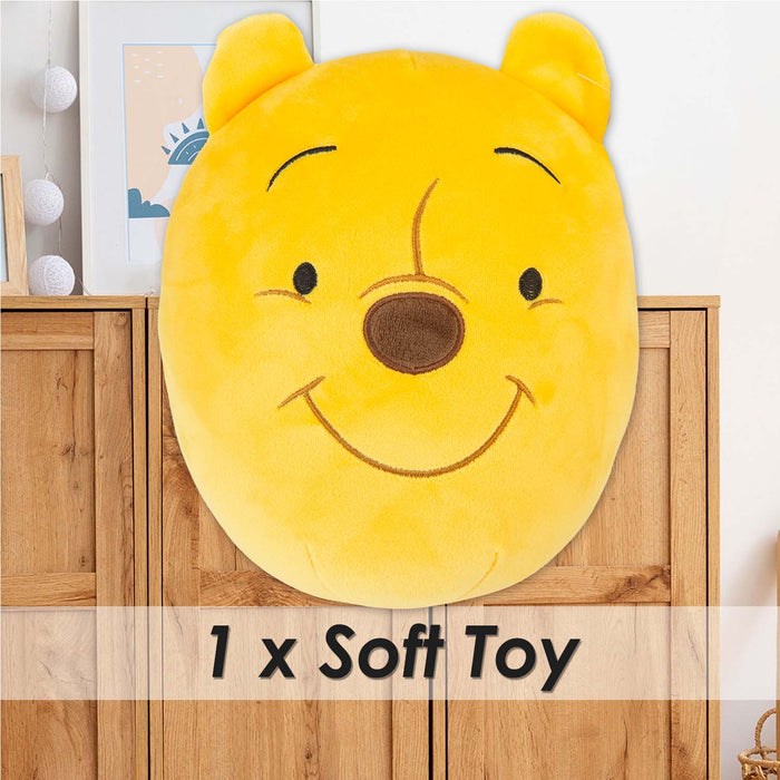 Winnie The Pooh Oval Pillow Character Cushion Yellow - 22cm x 16cm