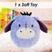 Eeyore Oval Pillow Winnie The Pooh Cushion Purple - 22cm x 16cm