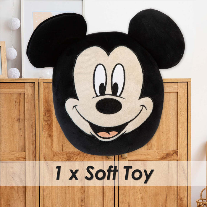 Mickey Mouse Oval Pillow Kids Movie Character Black - 22cm x 16cm