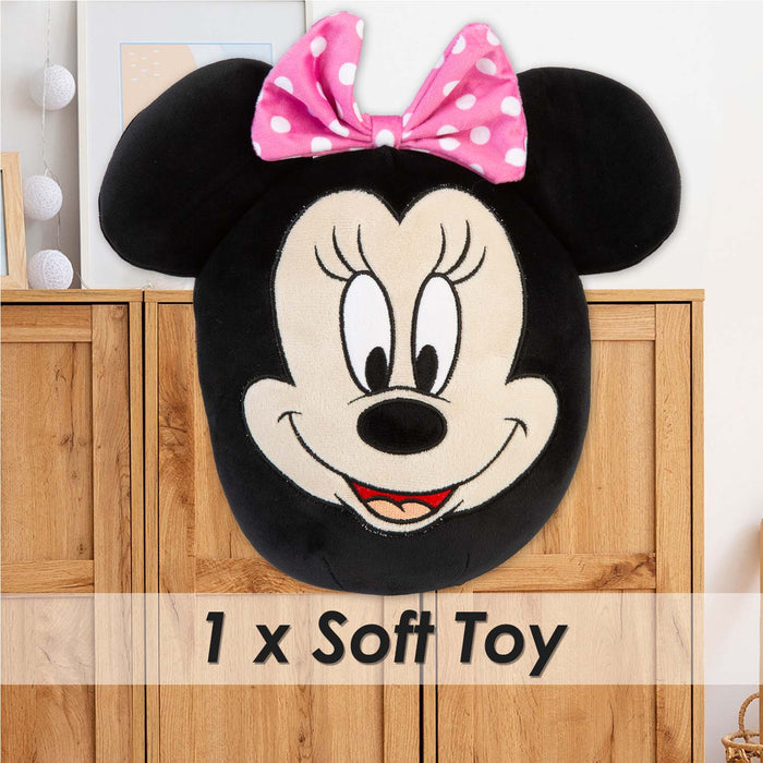 Minnie Mouse Oval Pillow Kids Movie Character Black - 22cm x 16cm