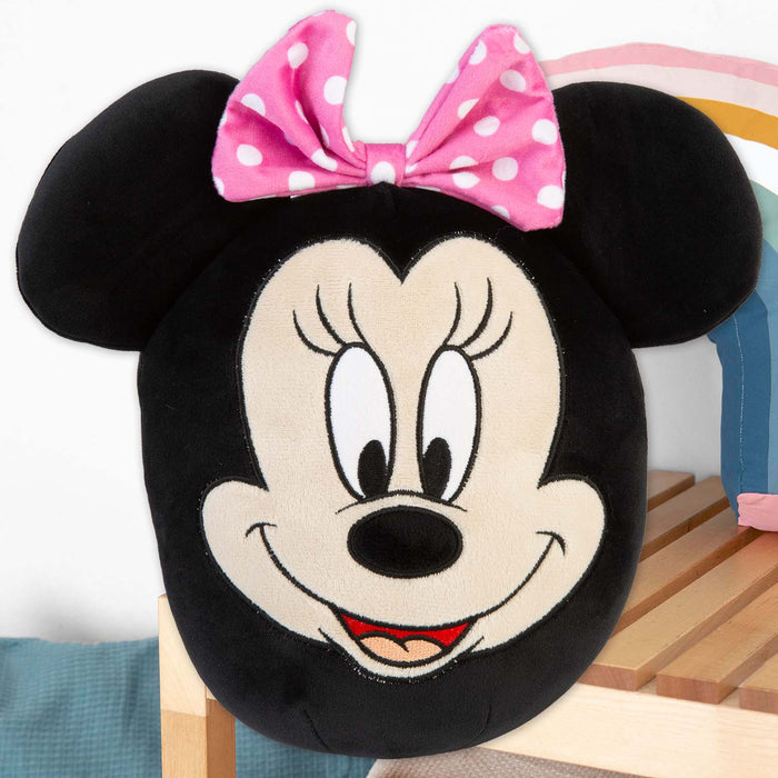 Minnie Mouse Oval Pillow Kids Movie Character Black - 22cm x 16cm