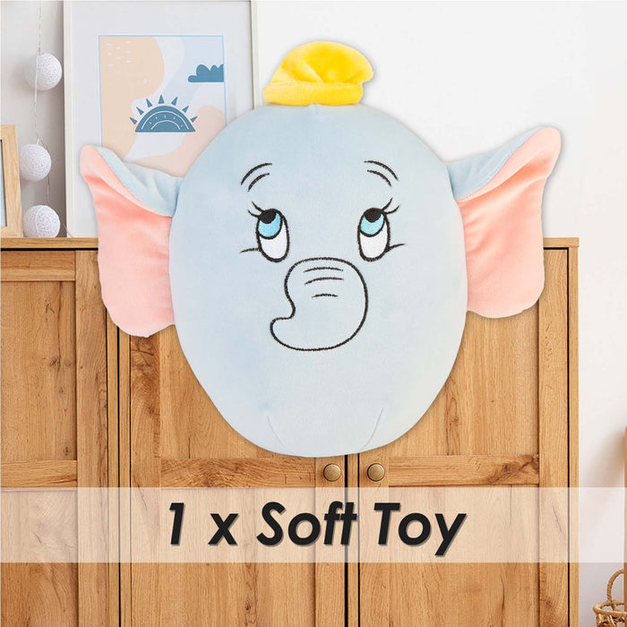 Dumbo Oval Pillow Kids Movie Character Cushion Blue - 22cm x 16cm