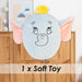 Dumbo Oval Pillow Kids Movie Character Cushion Blue - 22cm x 16cm
