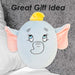 Dumbo Oval Pillow Kids Movie Character Cushion Blue - 22cm x 16cm