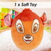 Bambi Oval Pillow Kids Movie Character Cushion Orange - 22cm x 16cm