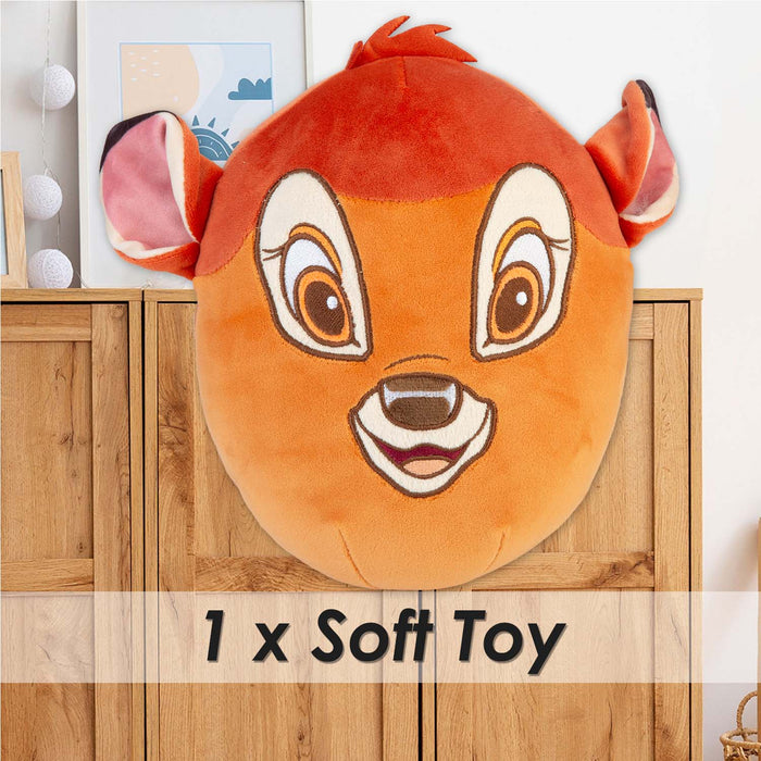 Bambi Oval Pillow Kids Movie Character Cushion Orange - 22cm x 16cm