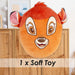 Bambi Oval Pillow Kids Movie Character Cushion Orange - 22cm x 16cm