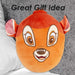 Bambi Oval Pillow Kids Movie Character Cushion Orange - 22cm x 16cm