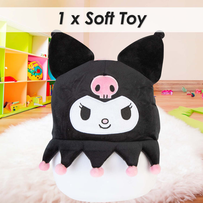 Kuromi Oval Pillow Kids Movie Character Cushion Black - 22cm x 16cm
