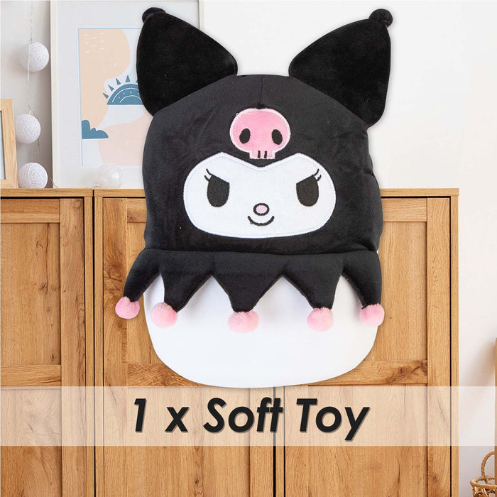 Kuromi Oval Pillow Kids Movie Character Cushion Black - 22cm x 16cm