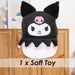 Kuromi Oval Pillow Kids Movie Character Cushion Black - 22cm x 16cm