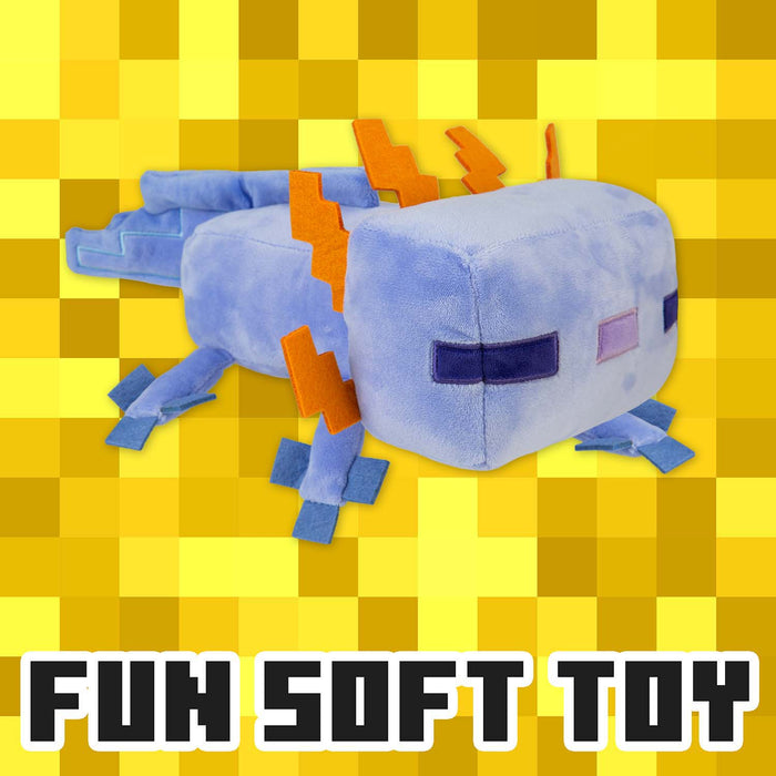Minecraft Blue Axolotl Soft Toy Video Game Character Blue - 28cm x 15cm