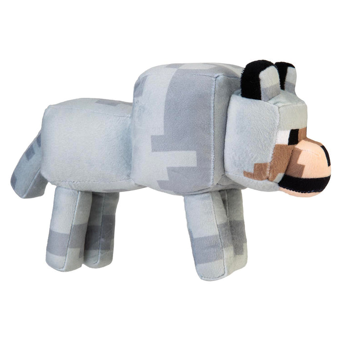 Minecraft Wolf Soft Toy Video Game Character Grey - 28cm x 15cm