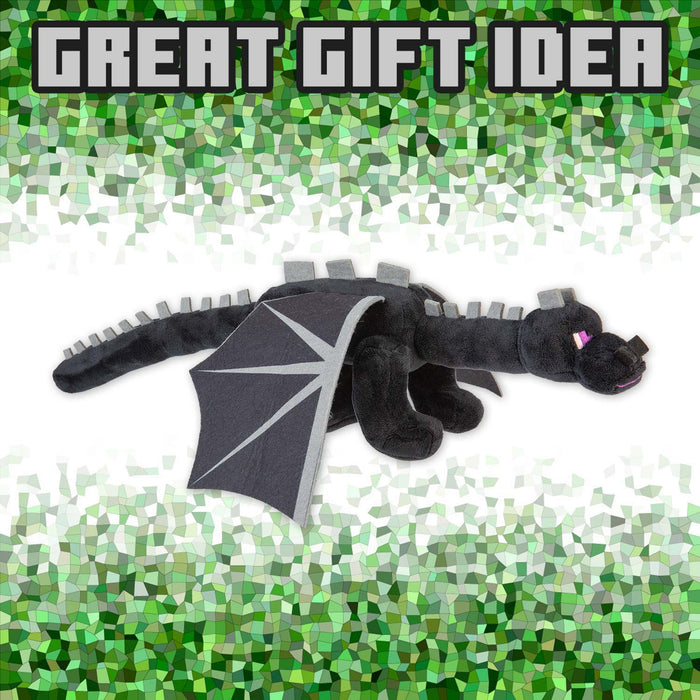 Minecraft Ender Dragon Soft Toy Video Game Character Black - 28cm x 15cm