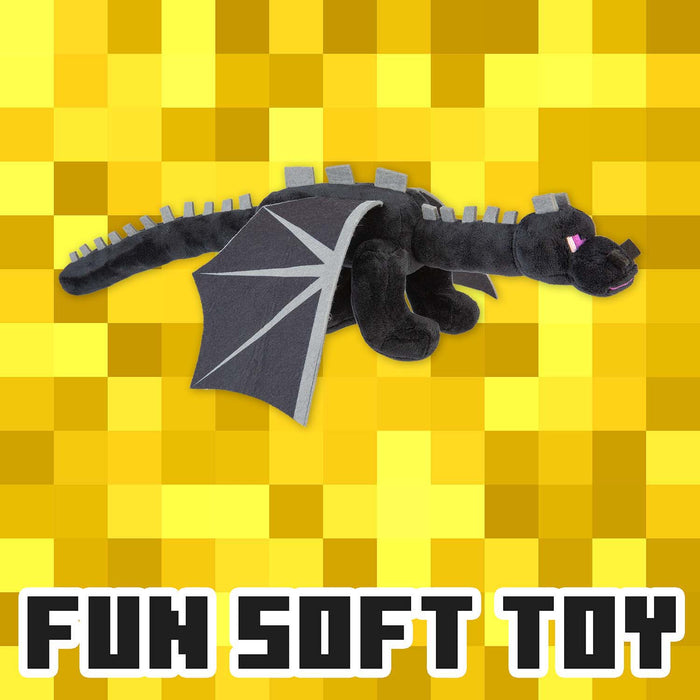 Minecraft Ender Dragon Soft Toy Video Game Character Black - 28cm x 15cm