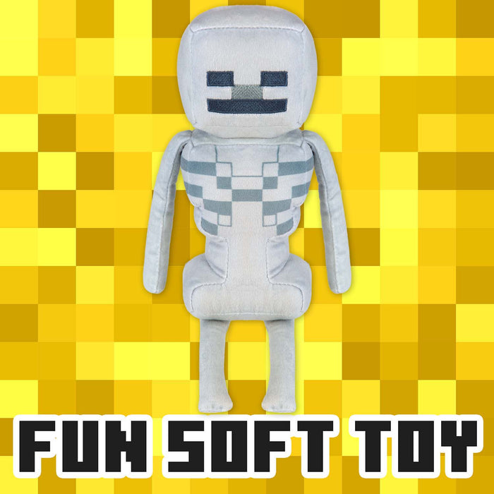 Minecraft Skeleton Soft Toy Video Game Character Grey - 28cm x 15cm