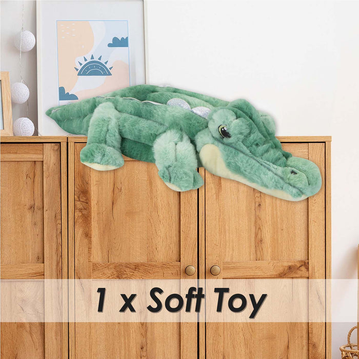 Laying Alligator Soft Toy Bedroom Decoration Green - 46cm x 13cm