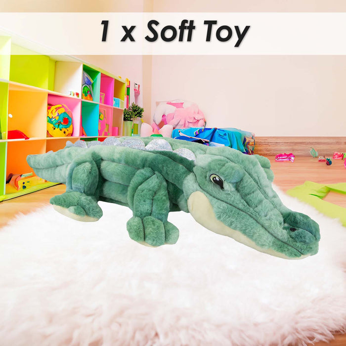 Laying Alligator Soft Toy Bedroom Decoration Green - 64cm x 17cm