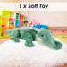 Laying Alligator Soft Toy Bedroom Decoration Green - 64cm x 17cm