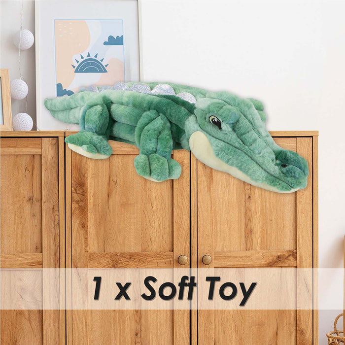 Laying Alligator Soft Toy Bedroom Decoration Green - 64cm x 17cm