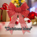 Tinsel Bow Christmas Decoration X 1 22cm x 32cm x 7cm Red