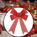 Tinsel Bow Christmas Decoration X 1 22cm x 32cm x 7cm Red