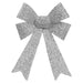 Tinsel Bow Christmas Decoration X 1 22cm x 32cm x 7cm Silver