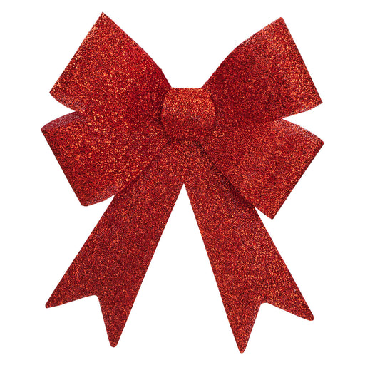 Tinsel Bow Christmas Decoration X 1 37cm x 49cm x 13cm Red