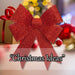 Tinsel Bow Christmas Decoration X 1 37cm x 49cm x 13cm Red