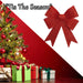 Tinsel Bow Christmas Decoration X 1 37cm x 49cm x 13cm Red