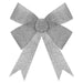 Tinsel Bow Christmas Decoration X 1 37cm x 49cm x 13cm Silver