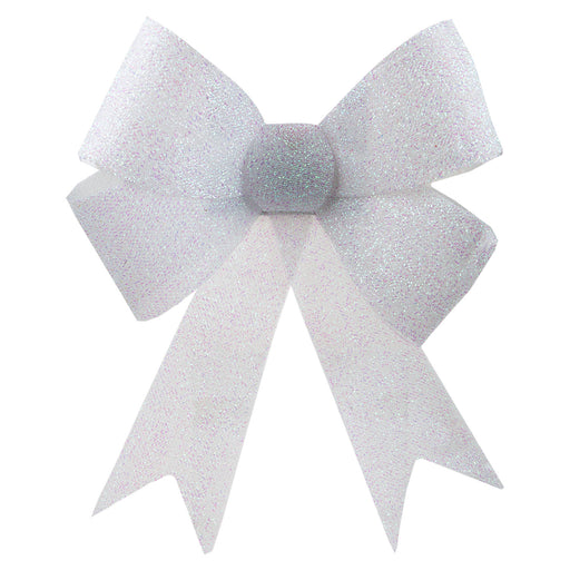 Tinsel Bow Christmas Decoration X 1 37cm x 49cm x 13cm White