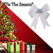 Tinsel Bow Christmas Decoration X 1 37cm x 49cm x 13cm White