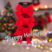 Velvet Bows x 3 Christmas Decoration X 3 10cm x 13cm x 3cm Red
