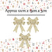 Tinsel Bows Christmas Decoration X 3 10cm x 13cm x 3cm Champagne