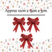 Tinsel Bows x 3 Christmas Decoration X 3 10cm x 13cm x 3cm Red