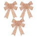 Tinsel Bows 3 Pack Christmas Decoration X 1 10cm x 13cm x 3cm Rose Gold