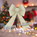 Tinsel light Up Bow Christmas Decoration X Champagne