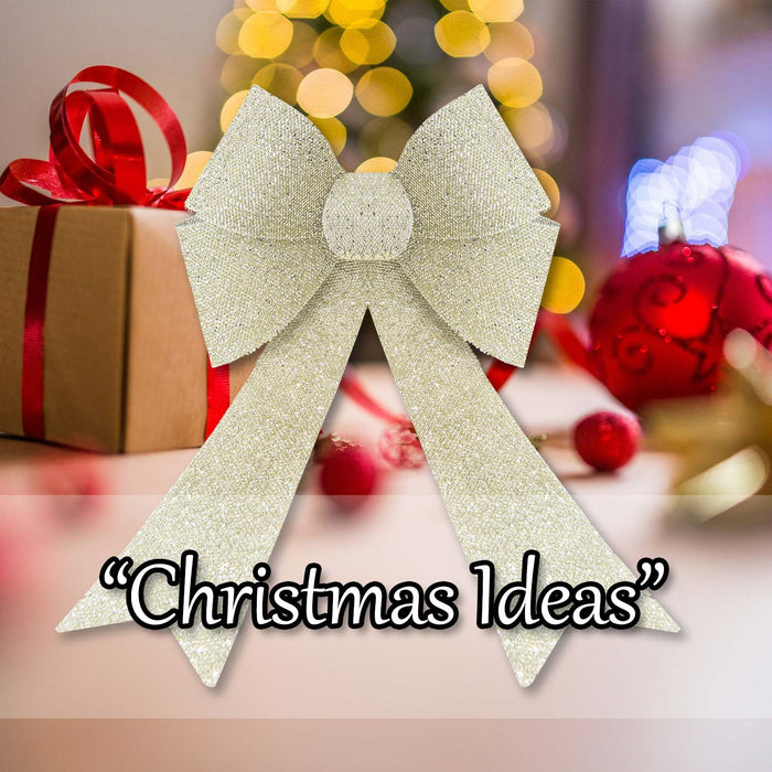 Tinsel light Up Bow Christmas Decoration X Champagne